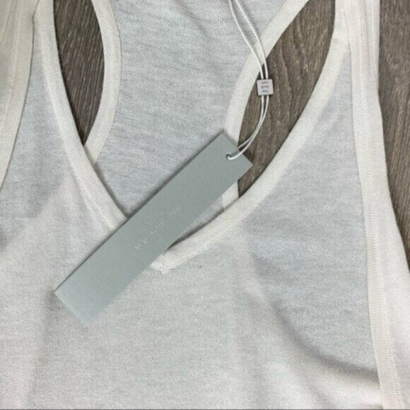 Anthropologie One Grey Day Orion Knit Tank Top Racerback V-neck Cream Size XS - Picture 13 of 16